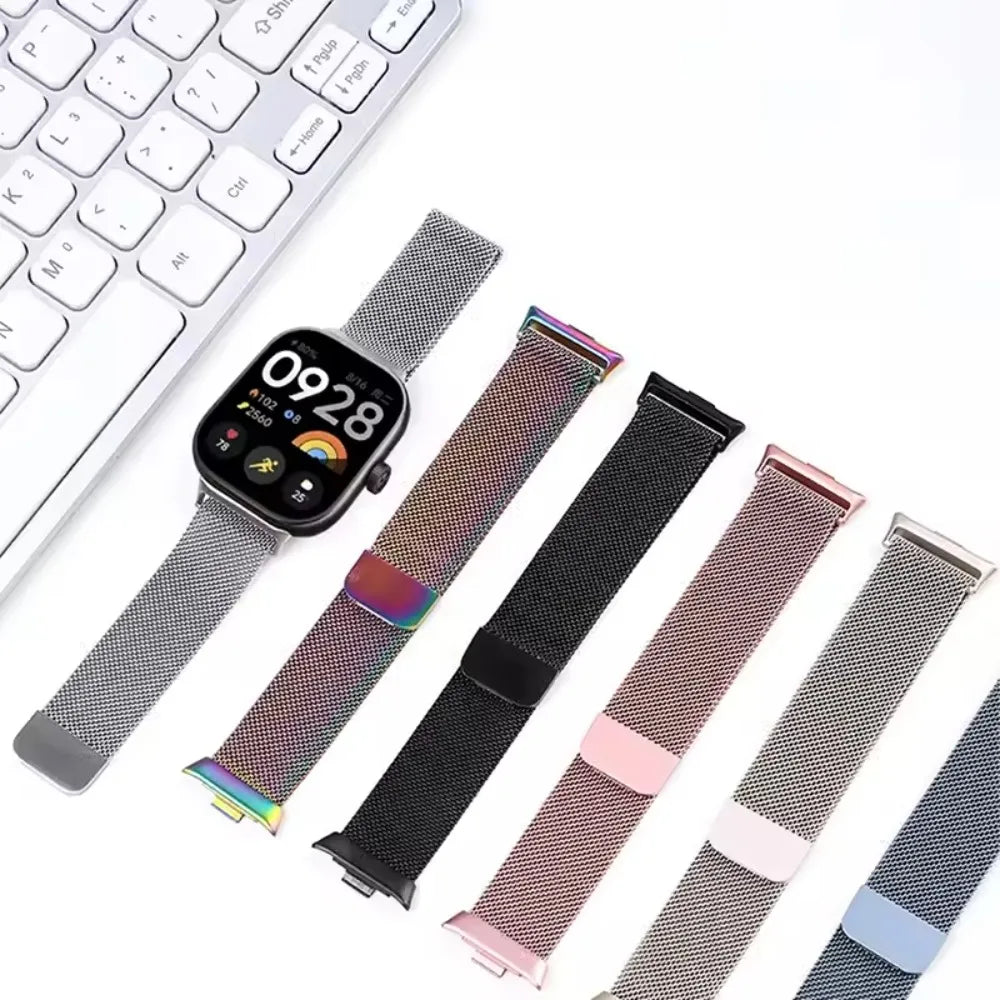 Magnetic Milanese Loop Metal Bracelet For Xiaomi Mi Band 9 Pro/Mi Band 8 Pro Strap For Redmi Watch 6 Lite Active Watch 5 4 Bands