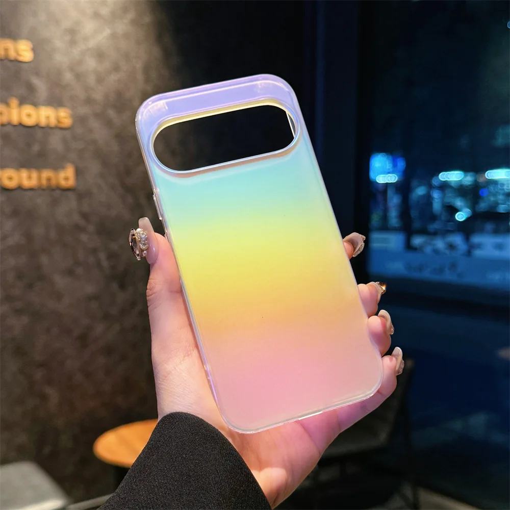 Laser Gradient For Magsafe Magnetic Silicon Case For Google Pixel 10 9 Pro XL 10 9 Pro 9A Wireless Charge Colorful Frosted Cover