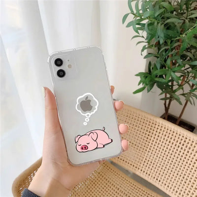 Funny Animal Couple Phone Case for iPhone 17 16 11 12 14 13 15 Pro Max Mini SE4 7 8 Plus 17E Clear Cover Cute Panda Sloth Funda