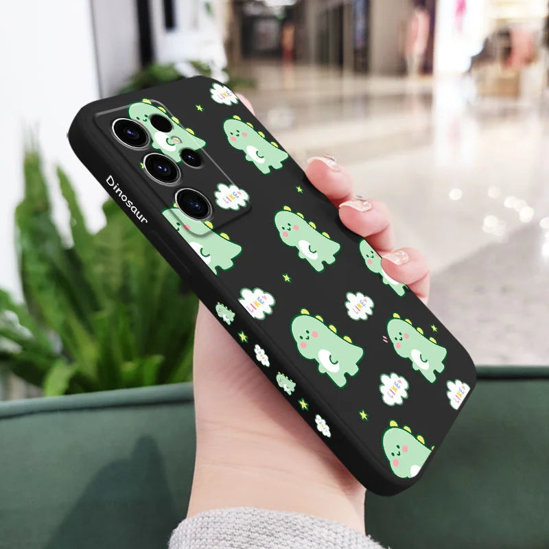Cloud Dinosaur Phone Case For Samsung Galaxy S25FE S24 S23 S22 S21 S20 S10 S10E Ultra Plus FE Note 20 Ultra 10 Plus Cover