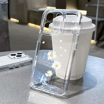 Fashion Flower Daisy Luxury For Samsung Galaxy S21 S25 S24 Ultra S22 FE S23 Plus A55 A56 5G A16 A35 Transparent Soft Clear Funda