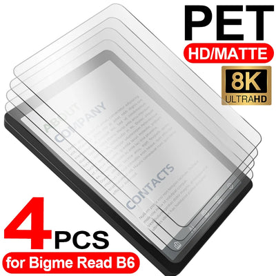 HD/Matte Screen Protectors for Bigme Read B6 6 Inch e-Paper Flexible Film PET Cover Matte Screen Protector for Bigme Read B6