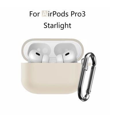 for AirPods Pro 3 2025 New Case Full Protective Soft Silicone Shockproof Case with Keychain for AirPods Pro 3 Case for Men Women