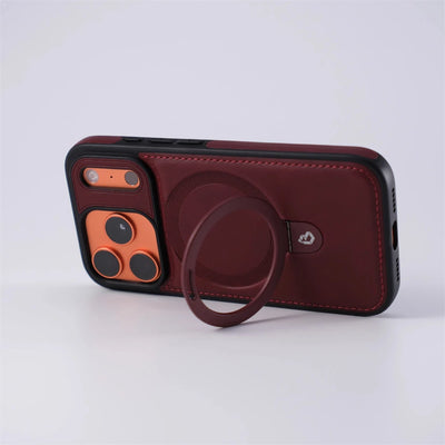 Magnetic Ring Stand PU Leather Shockproof Case For iPhone 18 17 Pro Max 16 15 14 13 12 Plus For Magsafe Wireless Charging Cover