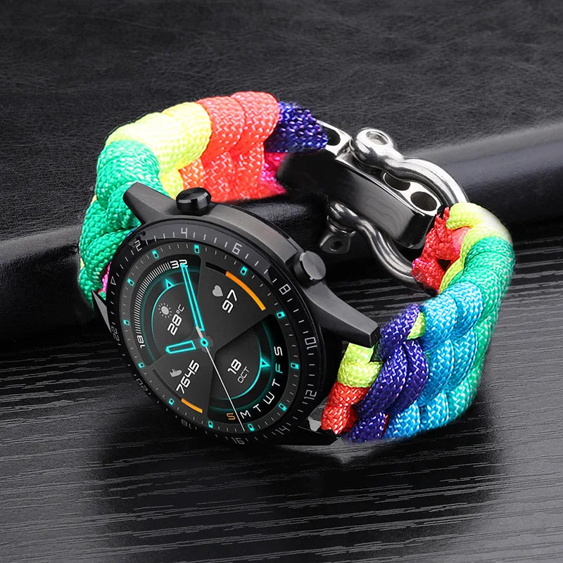 20mm 22mm 24mm Weave Nylon Sport Watch Strap for Men Women Universal Watch Band Bracelet Accessories with Tool