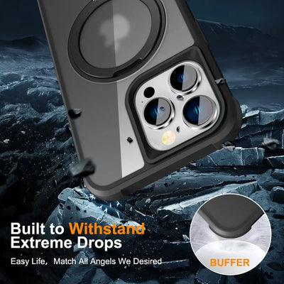 for iPhone 16 15 14 13 12 11 Pro Max Case with 360° Rotatable Magnetic Ring[Compatible with Mag-safe][Invisible Kickstand] Cover