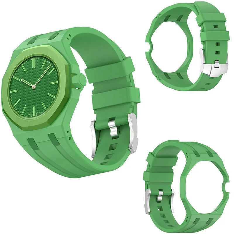 PC Case+Silicone Strap for Swatch X AP Royal Pop Pocket Watch Changer To Wristwatch Integrated Modification Accessories Bracelet