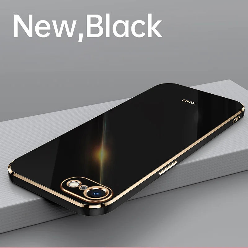 For iPhone 16E SE4 2025 Case Plating Silicone Bumper Soft TPU Back Cover Shockproof Phone Case for Apple iPhone 16E iPhone 16E S