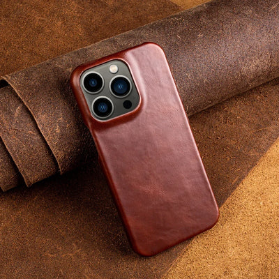 Oil Wax Luxury Genuine Leather Cover Case for Iphone 14 13 12 18 Pro Max 16 Case for Iphon Aesthetic Vintage Retro with 8 Colour