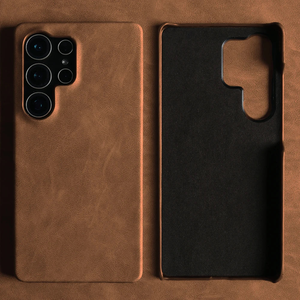 For Samsung S26 PLUS Leather Shockproof Phone Case for Galaxy S25 Edge S24 S23Ultra S22 S21 S20FE Fashion Business Cover Fundas