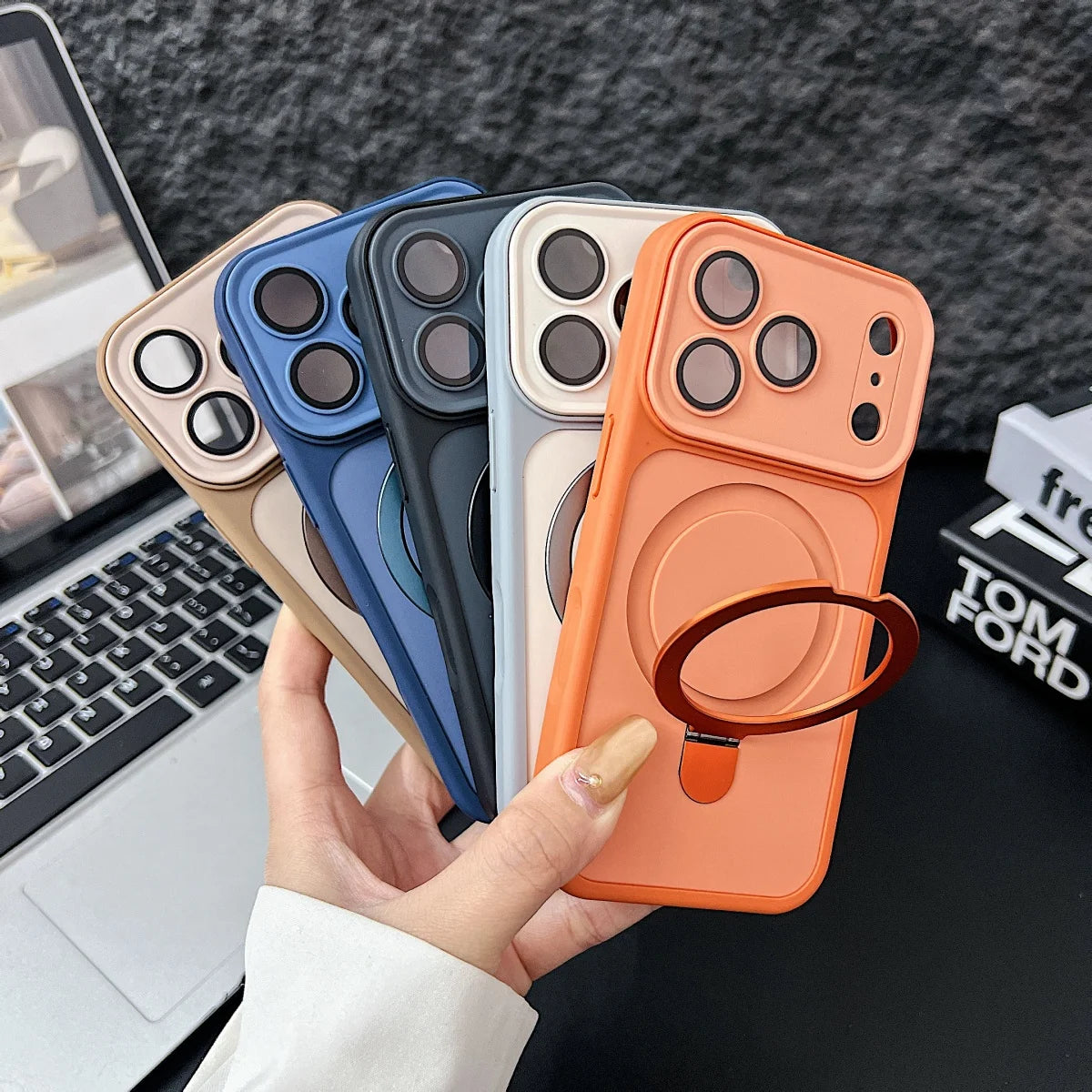 Luxury Metal Ring Bracket For Magsafe Magnetic Phone Case For iPhone 17 Air 16 E 15 14 Plus 13 12 11 Pro Max Shockproof Cover
