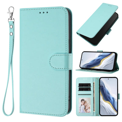 Solid Color Flip Wallet Leather Case For iPhone 17 13 14 15 16 12 Pro Max Air 16E 16 15 14 Plus 12 13 Mini Lanyard Back Cover