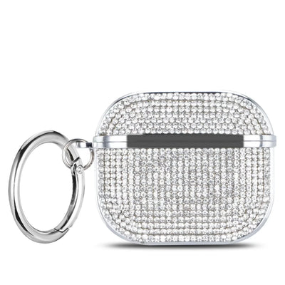 for Airpods 4,Beautiful Rhinestone Bling Hard Plastic Cover Earphone Case For AirPods 1 2 3 Pro 2 With Hook Gift For Women Girl