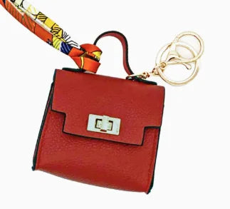 Luxury Fashion Mini Headphone Bag For Airpods 4 3 2 Pro 2 Galaxy Buds 3/3Pro Leather Purse Pendant Mini Keychain