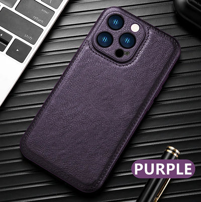 Luxury Solid Color Leather Bumper Soft Phone Case For iPhone 16 Pro Max 14 11 12 13 15 Pro Max Camera Lens Protection Back Cover