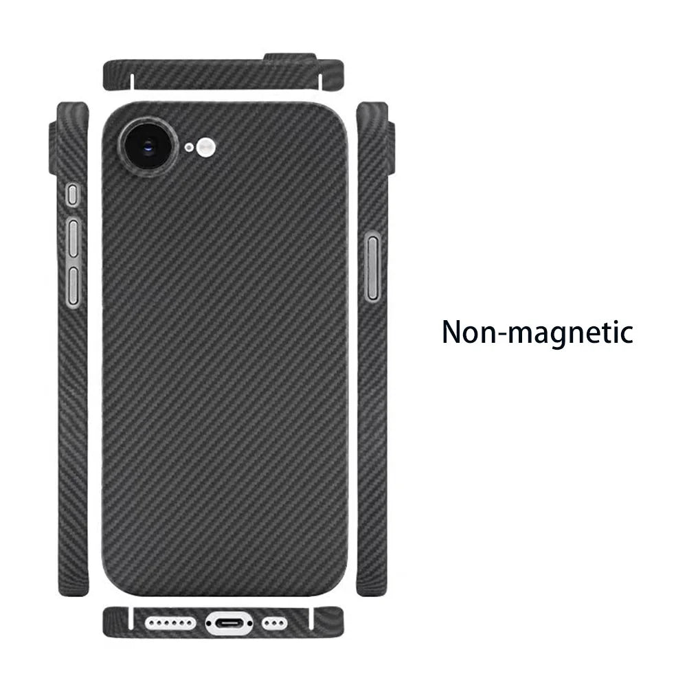 Amstar Magnetic Carbon Fiber Phone Case for iPhone 16e Magsafe Cover Luxury Kevlar Aramid Fiber Magnetic Cases