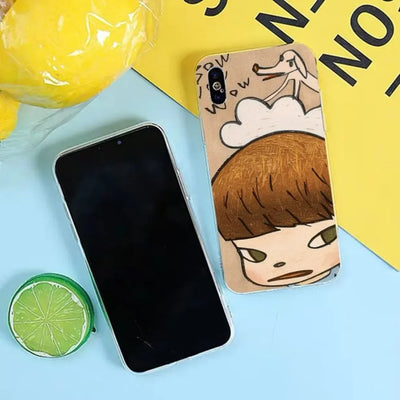 Yoshitomo Nara Phone Case for iPhone 17 16 15 14 13 12 11 Pro Mini MAX Plus XR Silicone Transparent Soft Cover