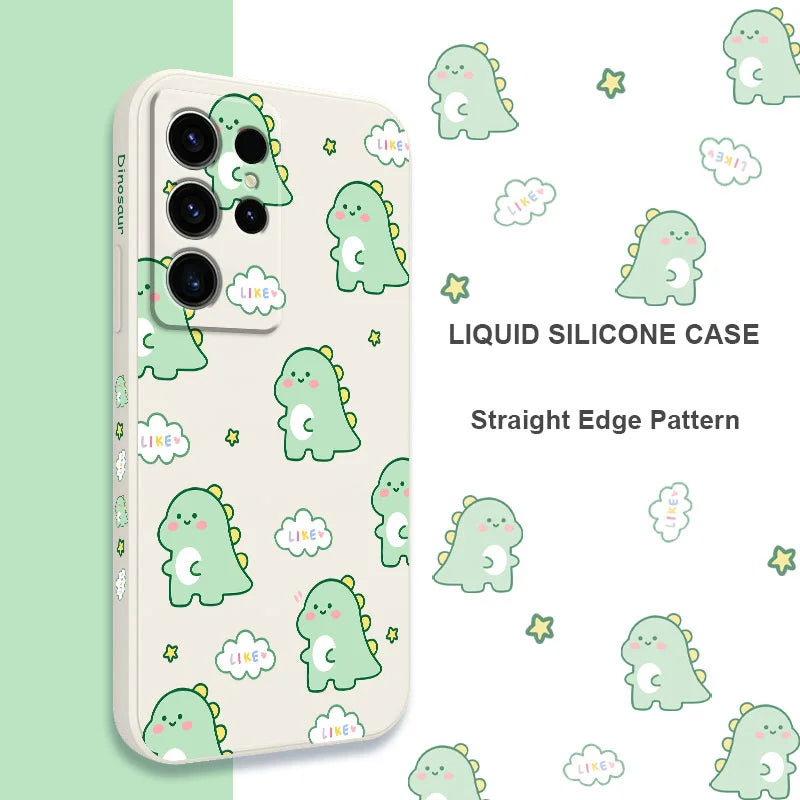 Cloud Dinosaur Phone Case For Samsung Galaxy S25FE S24 S23 S22 S21 S20 S10 S10E Ultra Plus FE Note 20 Ultra 10 Plus Cover