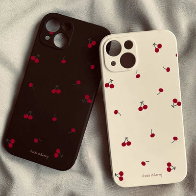 Cute Cherry Phone Case For iPhone 17 16 15 14 13 12 11 Pro Max Mini SE 7 8 Plus 17E Shockproof Non-Slip Soft Cover Shell Fundas