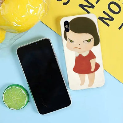 Yoshitomo Nara Phone Case for iPhone 17 16 15 14 13 12 11 Pro Mini MAX Plus XR Silicone Transparent Soft Cover