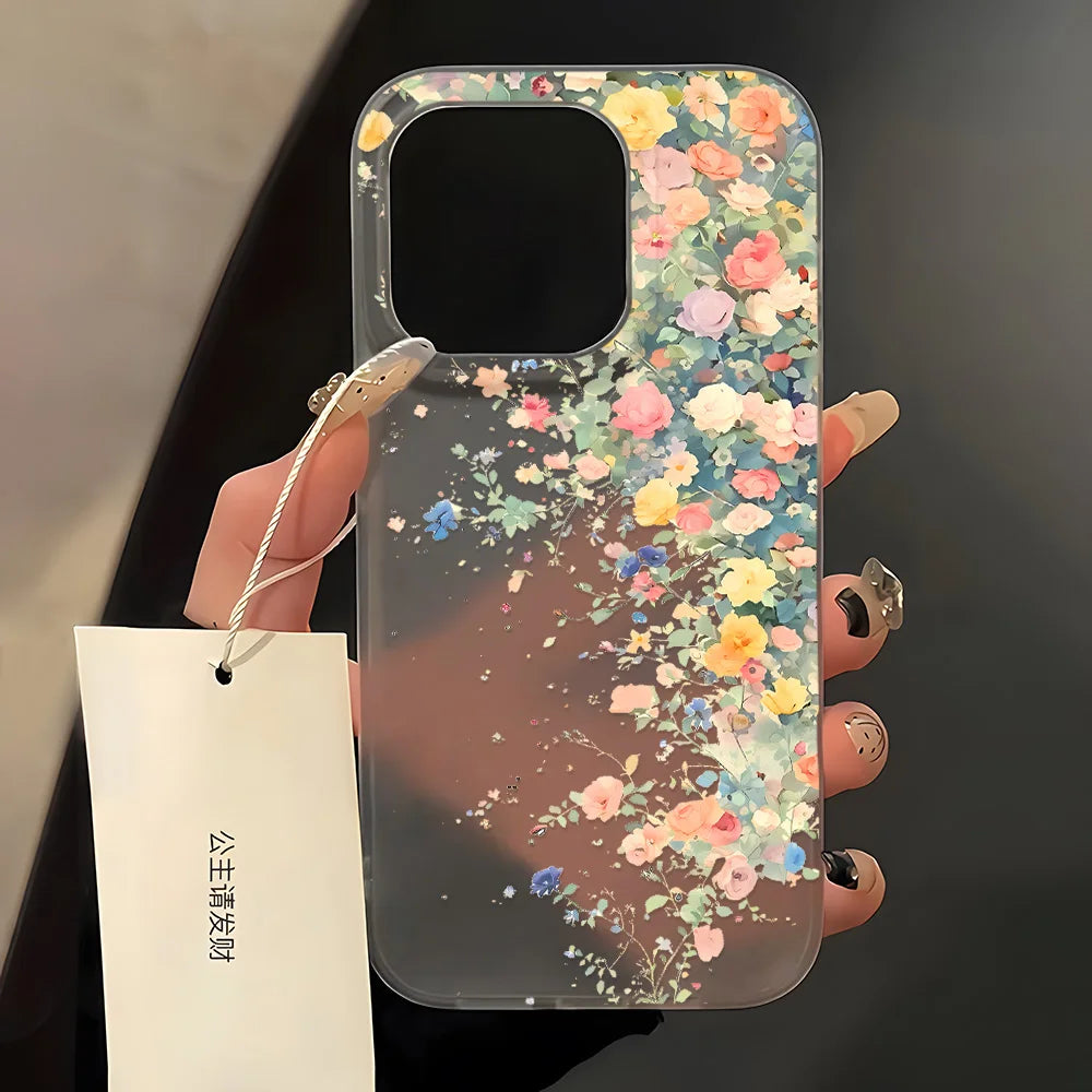 INS Flower Soft Phone Case for iPhone 17 Pro Max Case iPhone 16 13 12 Mini 14 11 15 Pro Max Plus Silicone Shockproof Back Cover
