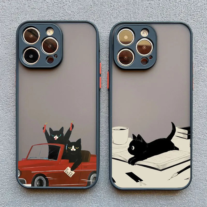 Funny Cat Daily Life Phone Case For iPhone 16 17 Pro Max Cases 11 12 14 Pro Max Mini 13 15 Plus XR Shockproof Back Covers