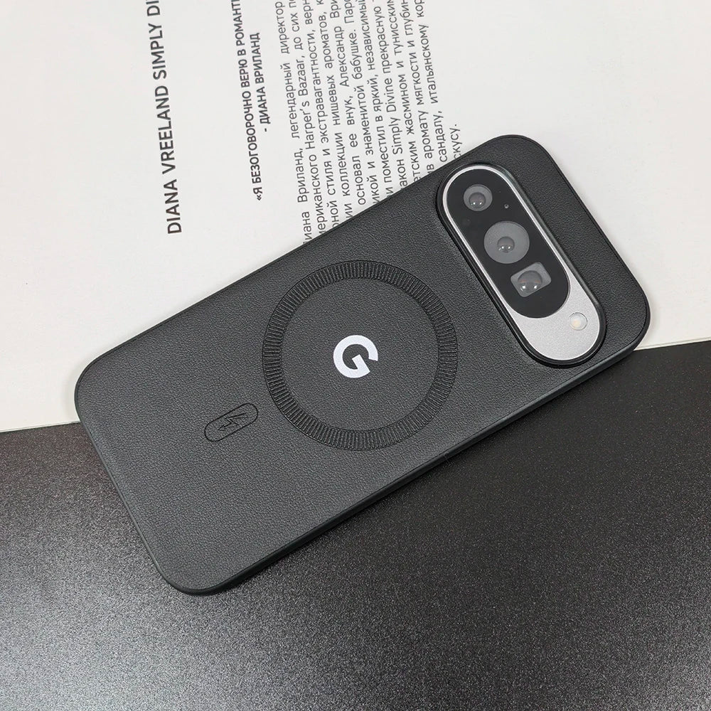 Solid Color Soft Leather for Magsafe Case for Google Pixel 10A 10 9 8 Pro XL 9A 8A Magnetic Wireless Charging Lens Protect Cover