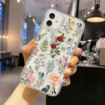 Flower Phone Case For iPhone 17 Case iPhone 15 13 14 18 11 12 16 Pro Max 7 8 Plus 13 Mini XR SE Soft Silicone Transparent Cover