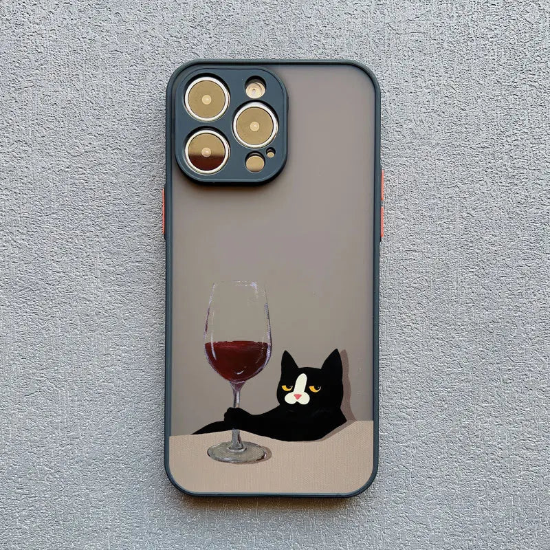 Funny Cat Daily Life Phone Case For iPhone 16 17 Pro Max Cases 11 12 14 Pro Max Mini 13 15 Plus XR Shockproof Back Covers