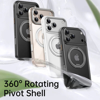 360° Mechanical Torque-Sound Rotating Stand Holder Magnetic Magsafe Phone Case For iPhone 16 15 14 13 17 18 Pro Max Plus Air 17E