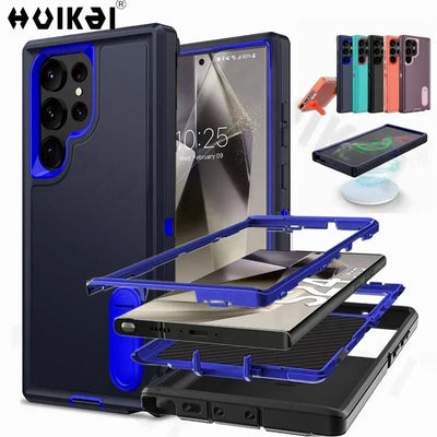 Case For Samsung Galaxy S26 Ultra S25 Edge S24 S23 S22 Heavy Anti-Scratch Rugged Protective Kickstand Full Body Shockproof Cover