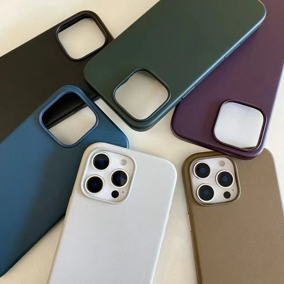 Official 1:1 for Magsafe Leather Case for IPhone 17 Pro 17 16 15 14 Pro Max Orginal Magnetic Animation Cover Anti-drop Case
