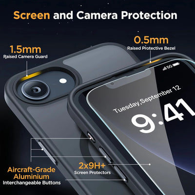 Miracase for iPhone 17e/16e Case for MagSafe [with Screen Protector] Military-Grade Protection Shockproof  for 17e/16e Case 6.1"