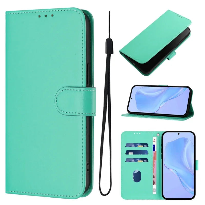 Fashion Candy Solid Color Leather Flip Case For iPhone 14 13 Plus 12 11 Pro Max Funda i Phone 14 Pro 13Pro Max Wallet Cover Case