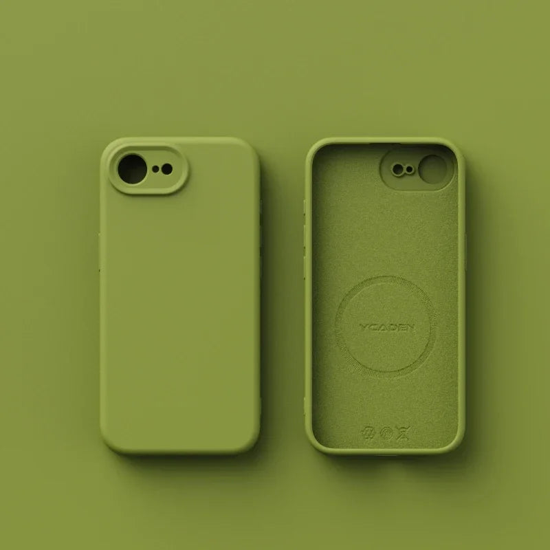 Luxury Magnetic Original Soft Liquid Silicone Phone Case For iPhone 17E 16E Shell For Magsafe Matte Skin Feel Back Cover Funda