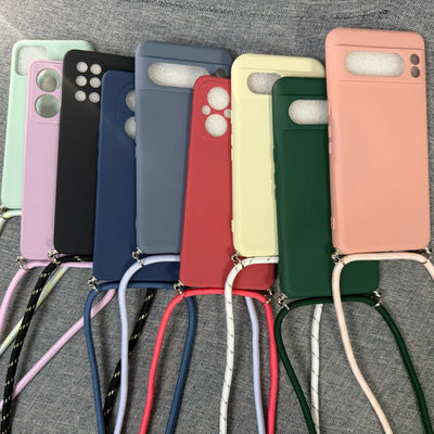 Necklace With Strap Cord Crossbody Lanyard Case For Google Pixel 11 7 6 8 9 10 Pro XL 7A 6A 9A 10a Coque Cover For Pixel 8Pro 8A