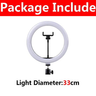 16cm 26cm 33cm LED Ring Lights Dimmable Led Round Photography Fill Light With Phone Holder Clip For Youtube Video Live Lamp