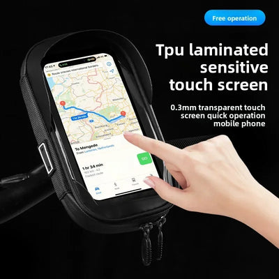 Waterproof 360° Rotation Bicycle Motorcycle Front Frame Phone Holder Easy Universal Navigation Smartphone Bracket for All Phones
