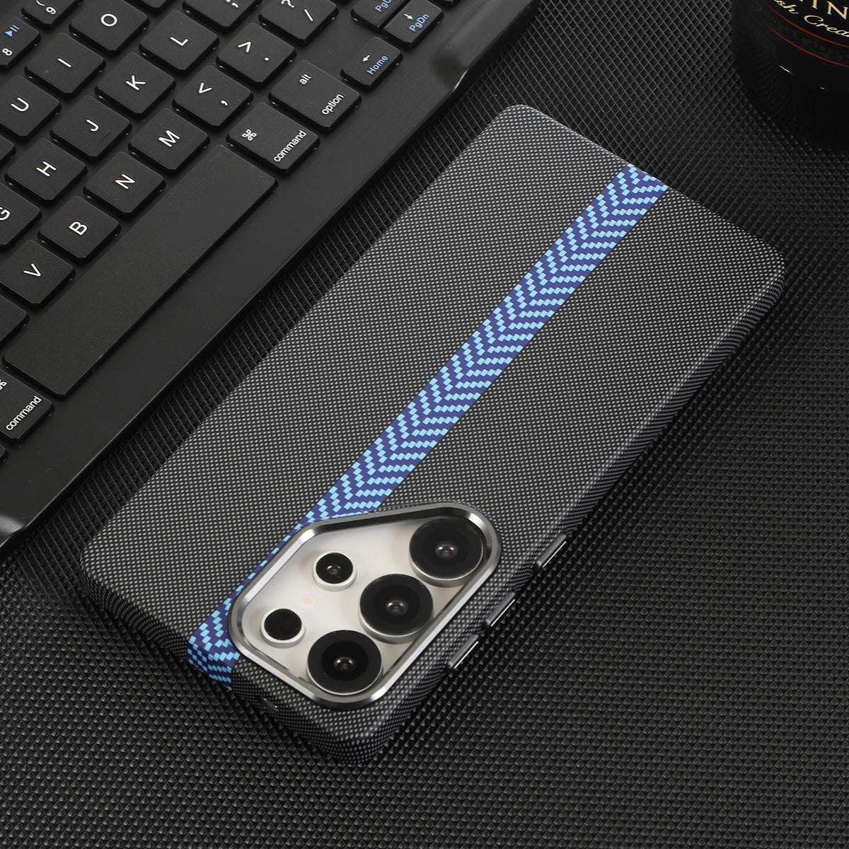 Luxury Kevlar Aramid Fiber Case For Samsung Galaxy S22 S23 S24 S25 S26 Ultra Plus Magnetic Carbon Fiber Phone Cover For S26 Plus