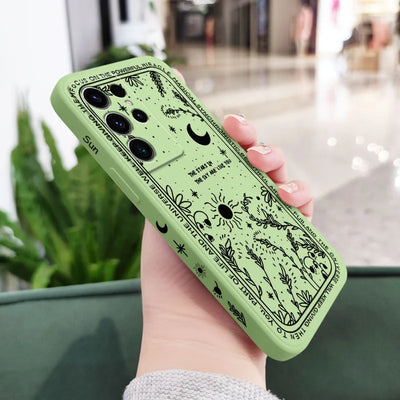 Moon Snowflake Phone Case For Samsung Galaxy S25FE S24 S23 S22 S21 S20 S10 S10E Ultra Plus FE Note 20 Ultra 10 Plus Cover