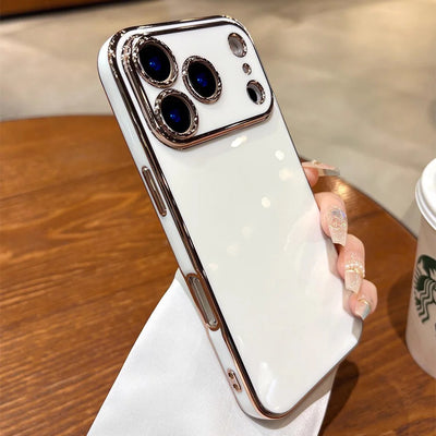 Sleek Electroplated Solid Color Phone Case for iPhone 18,17,16,15,14,13,12,11 Pro/Max/Plus/Air | Fully Protective Soft Shell, Premium Luxury & Fashionable Durable Design