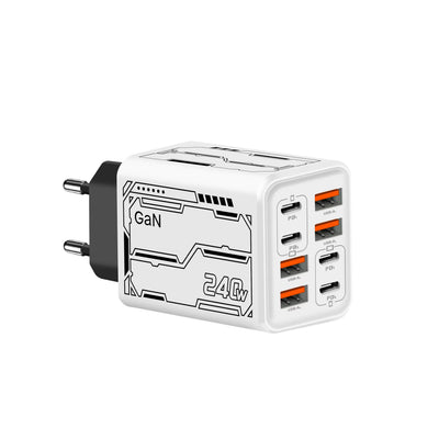 Lenovo 8‑in‑1 240W Multi-Port Charger 4USB 4Type C with PD Fast Charging Charging Station for Smartphone Universal EU US UK Plug