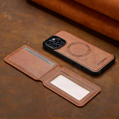 2 In 1 Detachable Leather Case For iPhone 18 16 17 16E 15 14 13 12 11 Pro XS Max 17E Air XR 8 Plus SE Card Pocket Magnetic Cover
