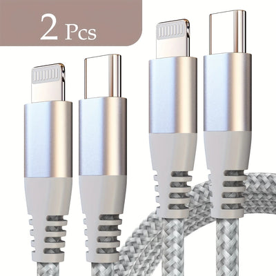 2Pack Type C to Lightning Fast Charging Data Cable MFI Certified 20W Nylon Braided Cable for IPhone14 14Pro 14Plus 13 12 11 X