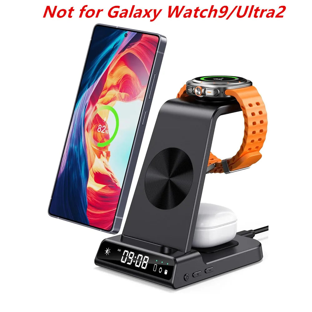 SwanScout C01 Charging Station for Samsung S25 S24 Ultra S23 Z Flip Z Fold Wireless Charger for Galaxy Watch 8 7 for Buds 3 Pro
