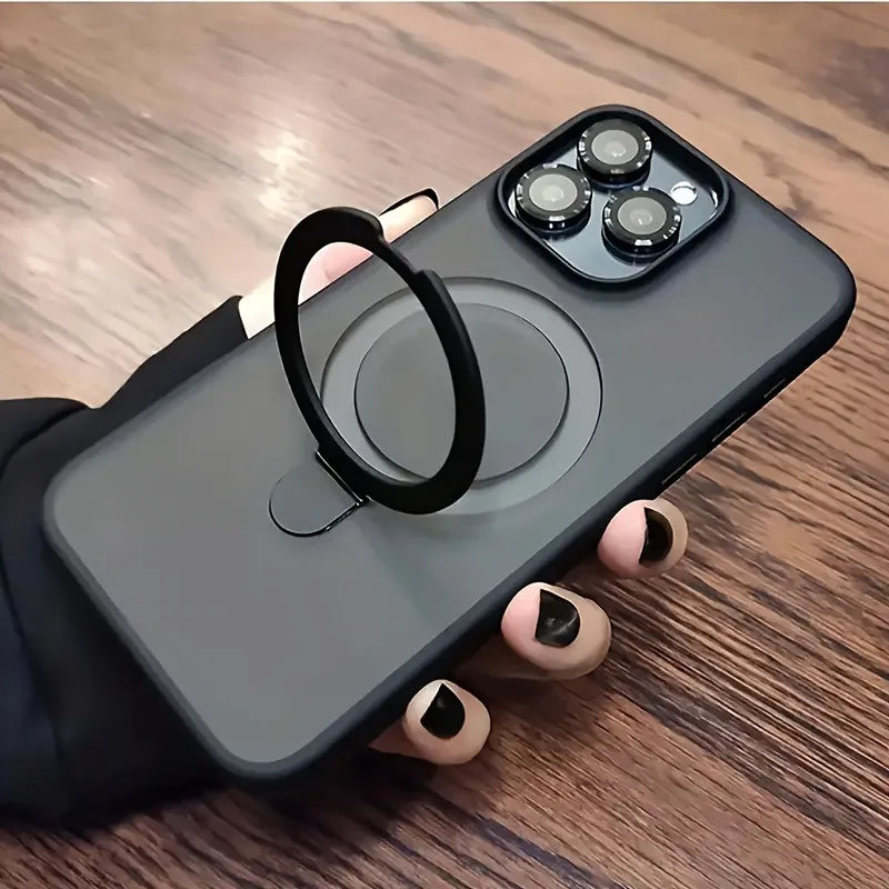 Luxury Magnetic Holder Armor Shockproof Wireless Charging Phone Case for iPhone 18 17 16 15 14 13 12 11 Pro Max Air Cases Cover