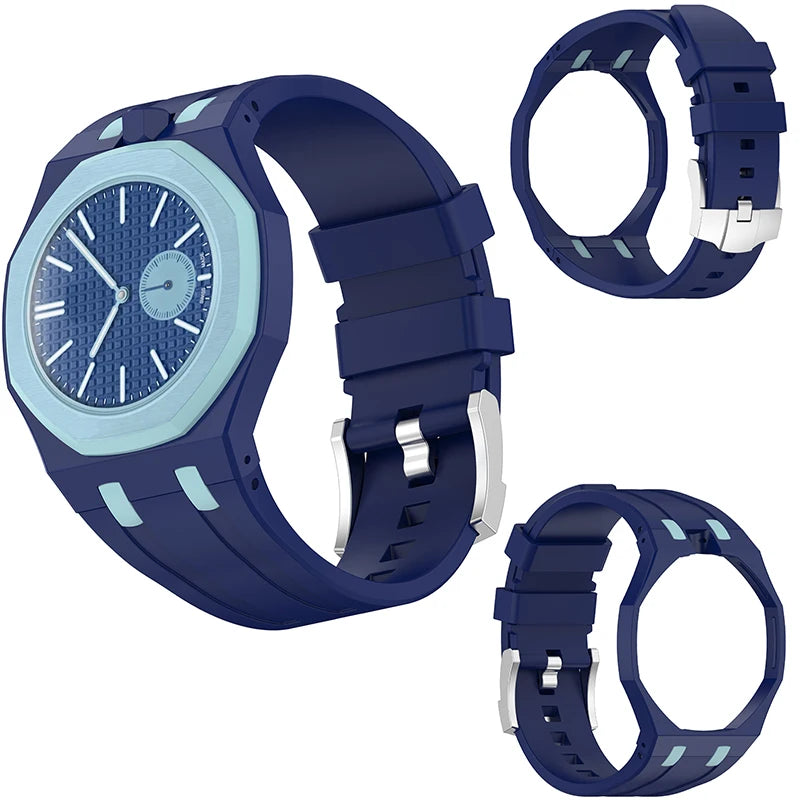 PC Case+Silicone Strap for Swatch X AP Royal Pop Pocket Watch Changer To Wristwatch Integrated Modification Accessories Bracelet