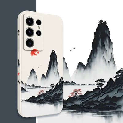 Sunset Red Phone Case For Samsung Galaxy S25FE  S24 S23 S22 S21 S20 S10 S10E S9 Ultra Plus FE Note 20 Ultra 10 9 Plus Cover