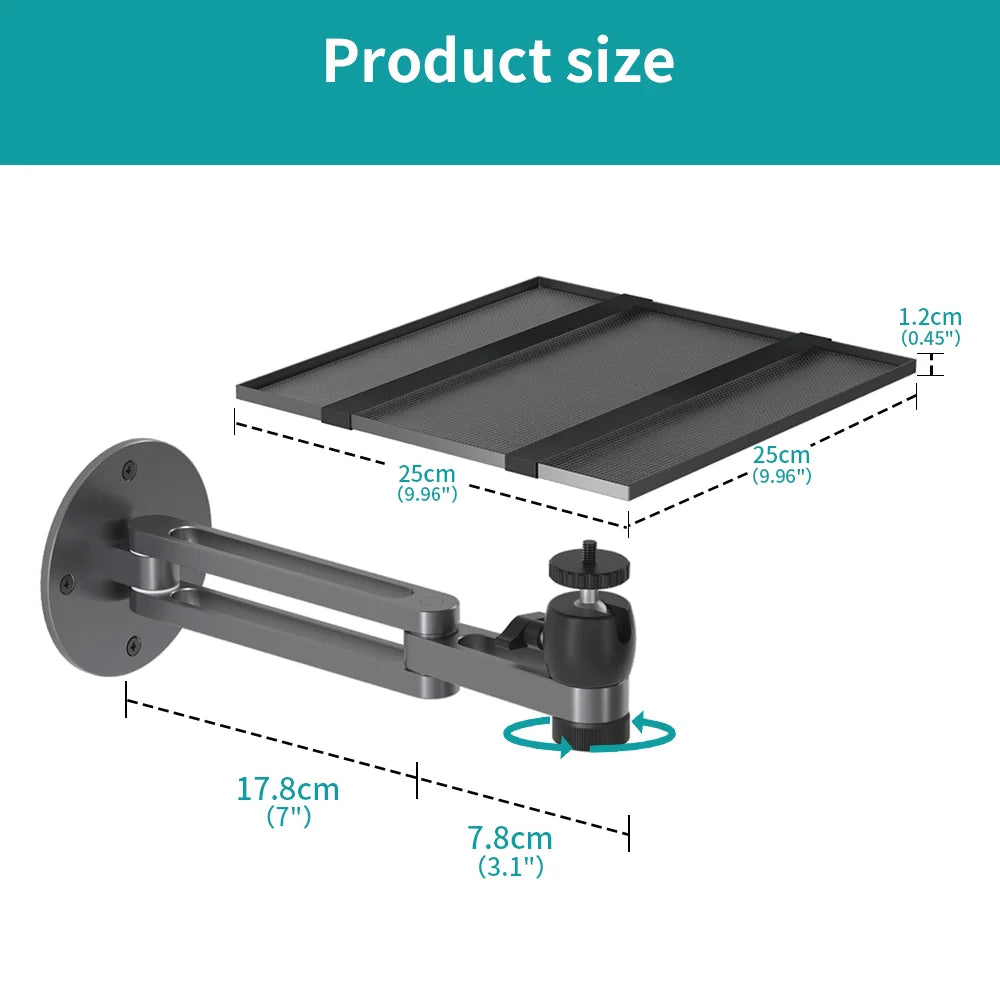 Projector Wall Mount Bracket Multi-angle Adjustable Foldable 360 Degrees Rotation Wall Support Aluminum Alloy Projector Stand