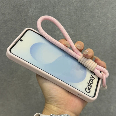 Luxury Matte Magnetic Lanyard Case for Samsung Galaxy S26 S25 Ultra S23 Plus S24 FE Hand Wrist Strap Frosted Shockproof Cover